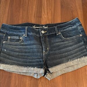 American Eagle Outfitters Sparkle Dark Wash Jean Shorts